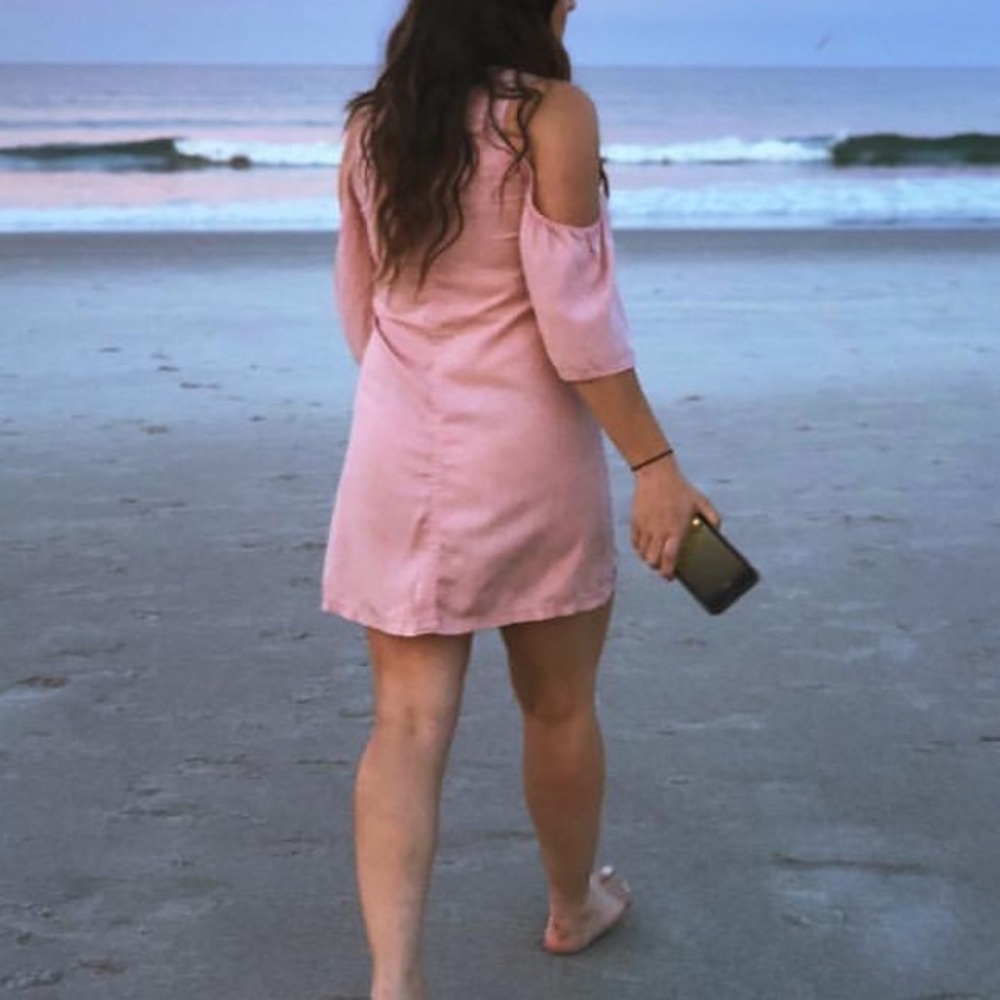 Light Pink Cold Shoulder Aline Dress